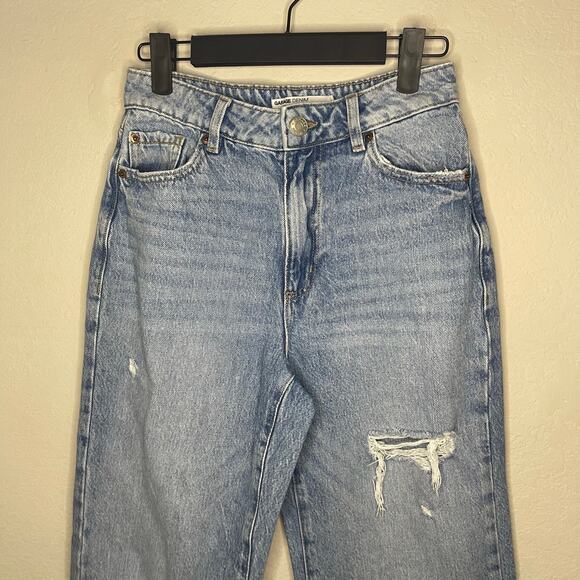 Garage Denim Jambe Large / Wide Leg Jean Light Wash Cutoff Hem - Size 25/01 - Picture 3 of 5